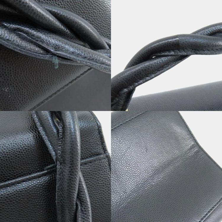 Pre Owned Chanel Black Caviar Leather Classic Twisted Strap Shoulder Bag