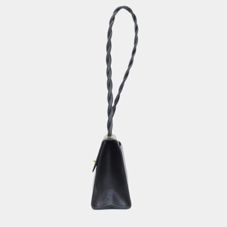 Pre Owned Chanel Black Caviar Leather Classic Twisted Strap Shoulder Bag