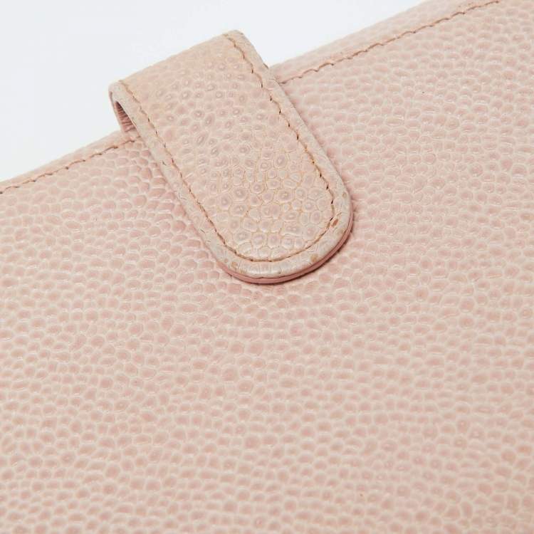 Pre Owned Chanel Pink Caviar Leather CC Compact Wallet