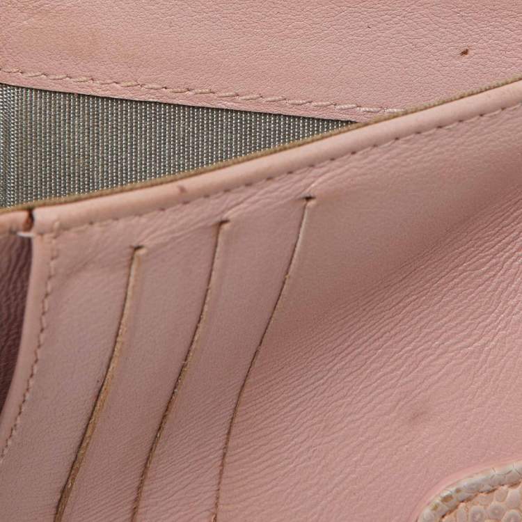 Pre Owned Chanel Pink Caviar Leather CC Compact Wallet