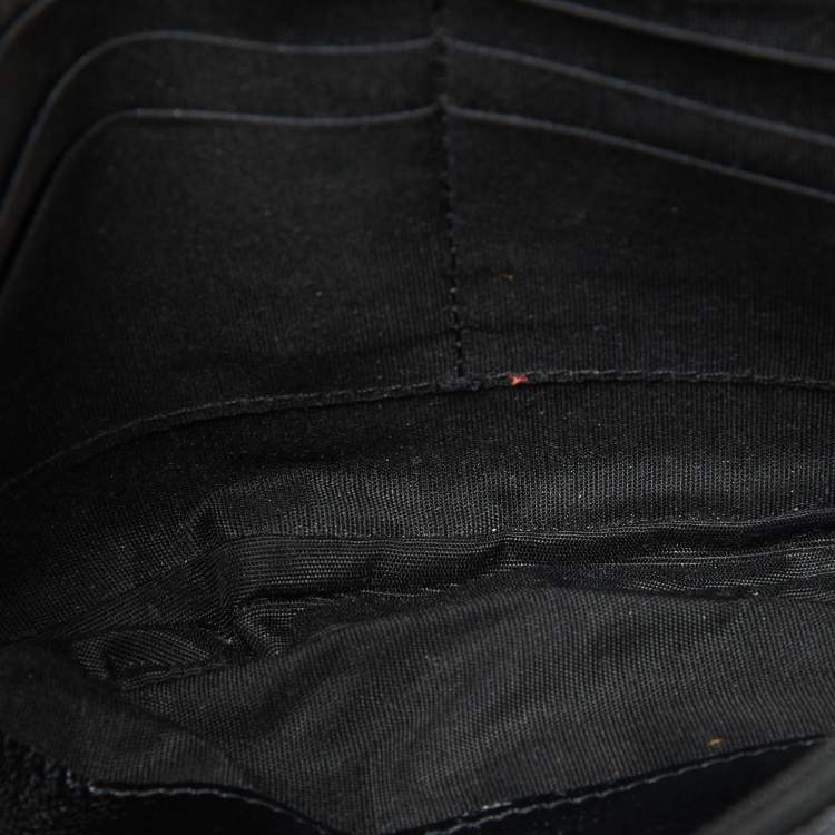 Pre Owned Chanel Black Caviar Leather Half Moon Wallet On Chain