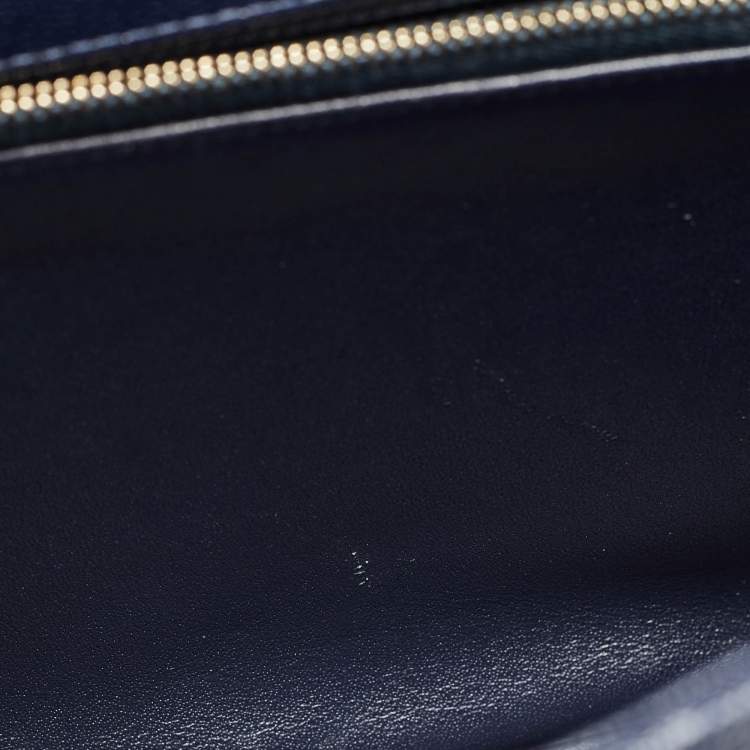 مملوكة مسبقًا Chanel Dark Blue Chevron Caviar Leather and Lizard Medium Coco Top Handle Bag