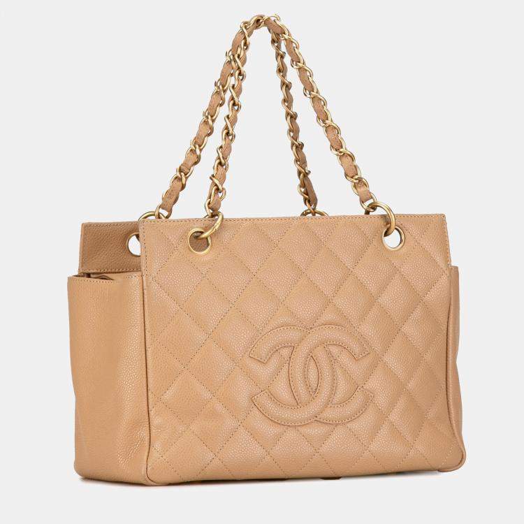 Pre Owned Chanel Petite Caviar Timeless Shopping Tote