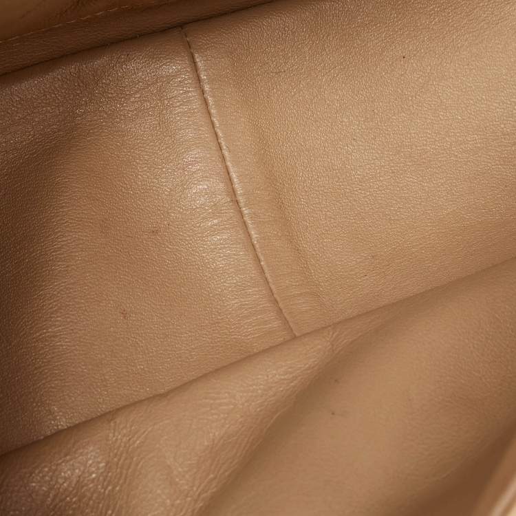 Pre Owned Chanel Gold Quilted Aged Leather Reissue 2.55 Classic 226 Flap Bag