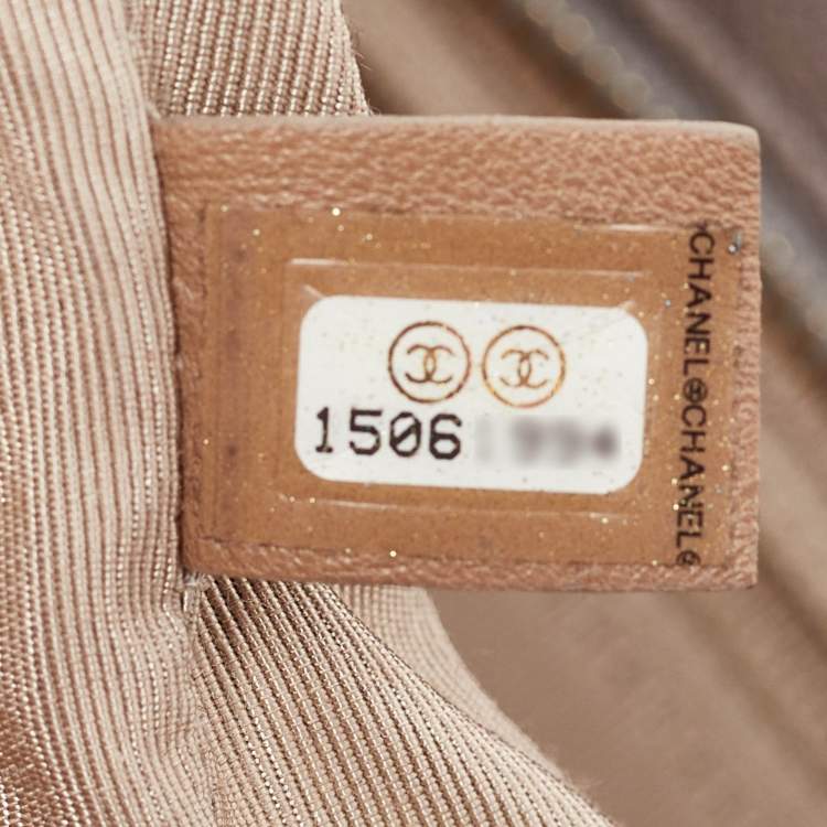 Pre Owned Chanel Brown Quilted Caviar Leather Wild Stitch Tote