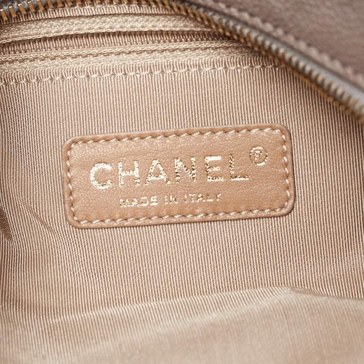 Pre Owned Chanel Brown Quilted Caviar Leather Wild Stitch Tote