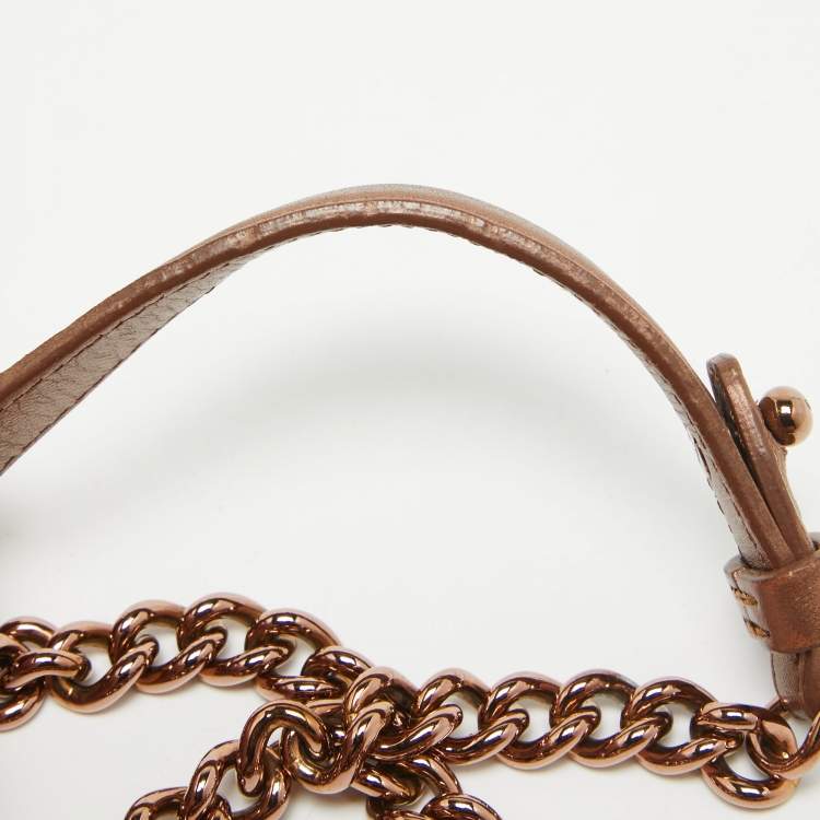 Pre Owned Chanel Rose Gold Python and Leather Medium Perfect Edge Flap Bag