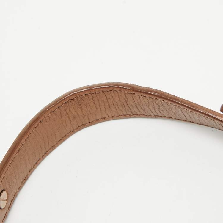 Pre Owned Chanel Rose Gold Python and Leather Medium Perfect Edge Flap Bag