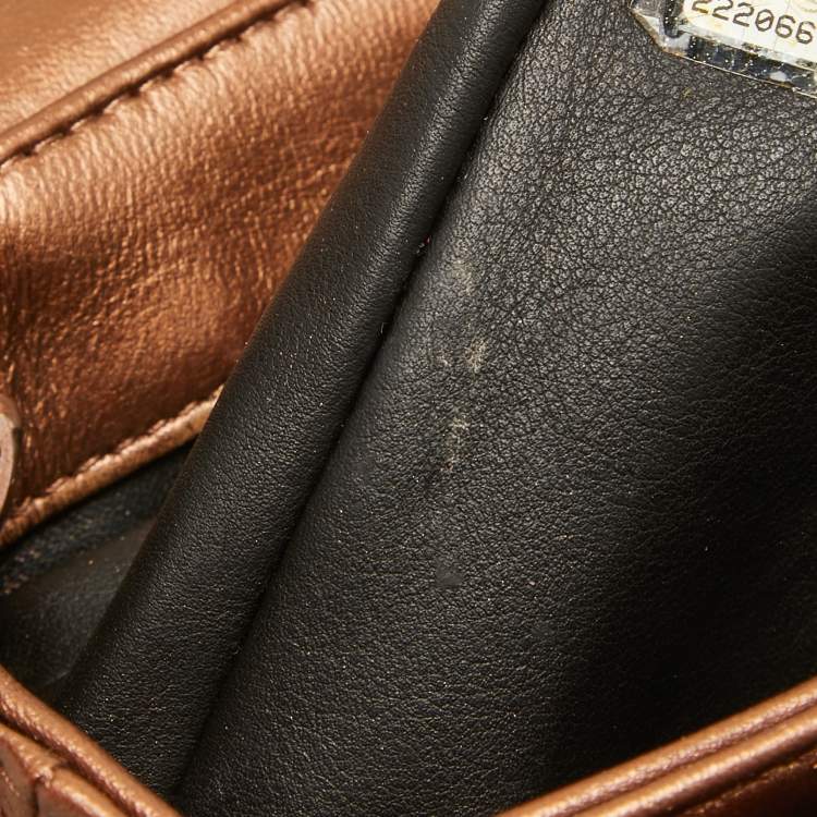 Pre Owned Chanel Rose Gold Python and Leather Medium Perfect Edge Flap Bag