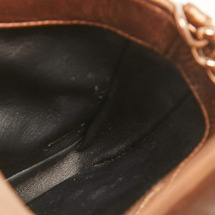 Pre Owned Chanel Rose Gold Python and Leather Medium Perfect Edge Flap Bag