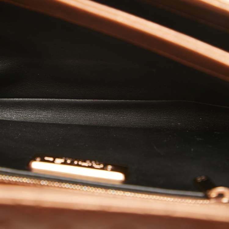 Pre Owned Chanel Rose Gold Python and Leather Medium Perfect Edge Flap Bag