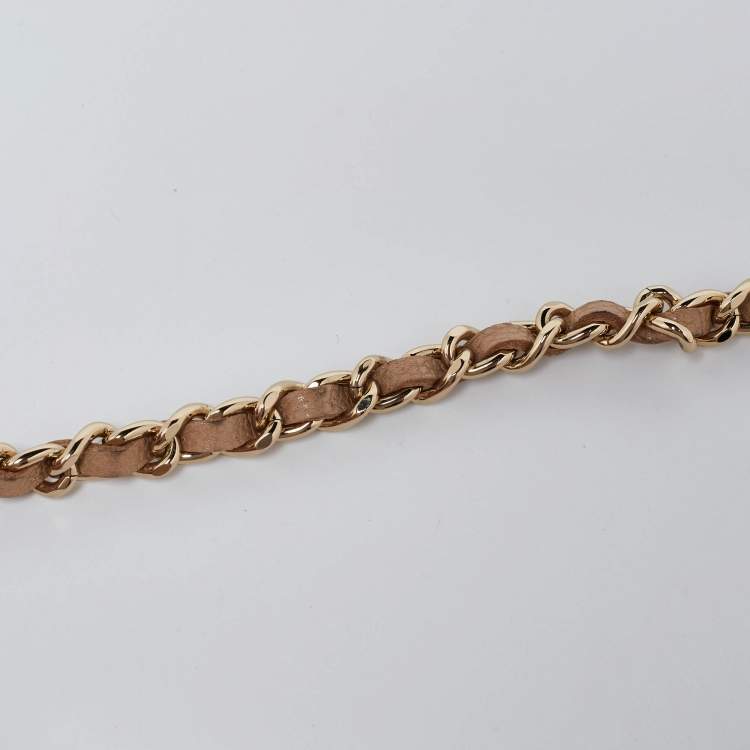 Pre Owned Chanel Beige Quilted Caviar Leather CC Wallet on Chain 