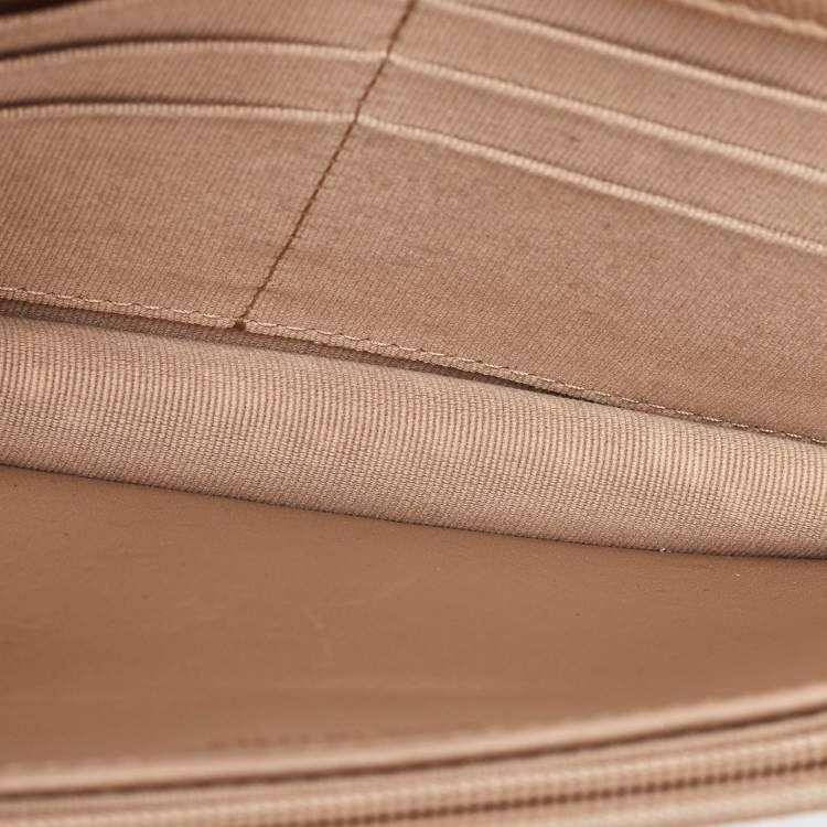 Pre Owned Chanel Beige Quilted Caviar Leather CC Wallet on Chain 