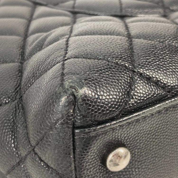 Pre Owned Chanel Black Leather Medium Coco Handle Top Handle Bag