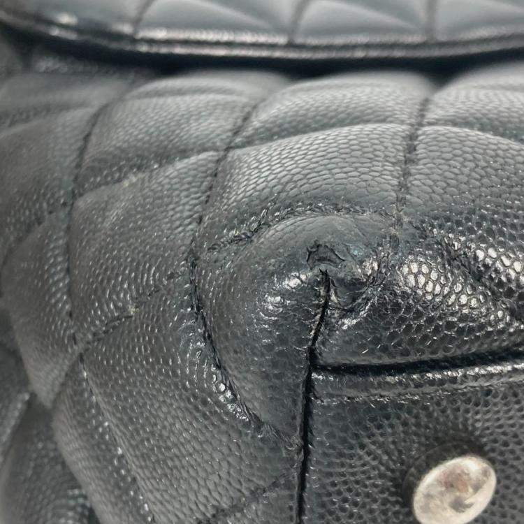 Pre Owned Chanel Black Leather Medium Coco Handle Top Handle Bag