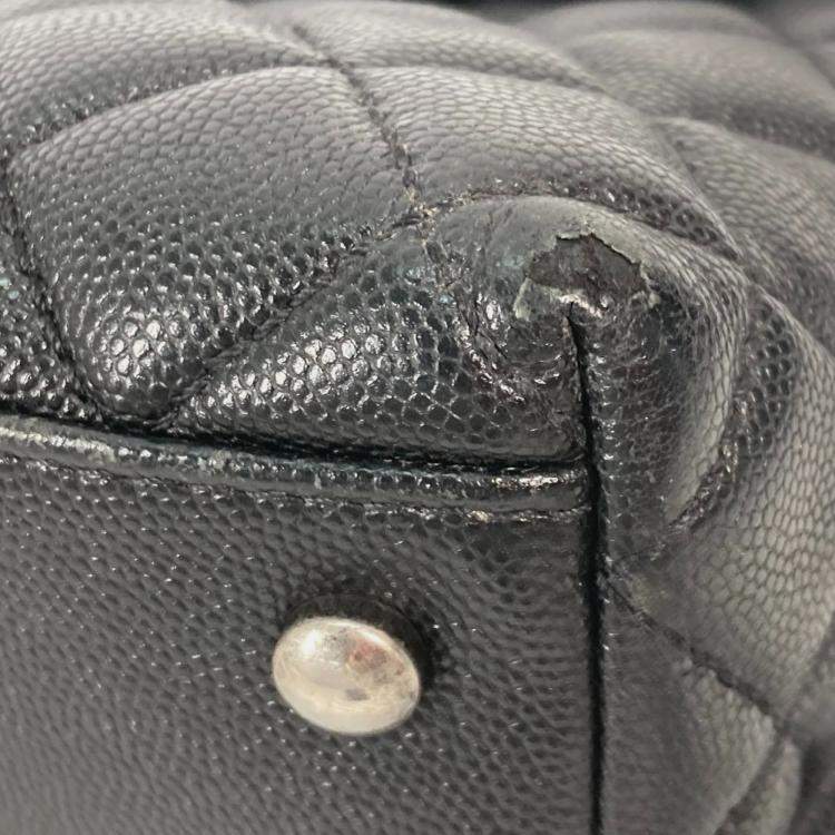 Pre Owned Chanel Black Leather Medium Coco Handle Top Handle Bag