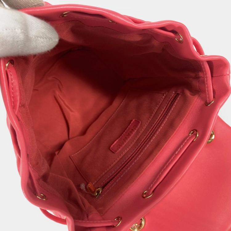 Pre Owned Chanel Pink Leather Small Urban Spirit Backpacks