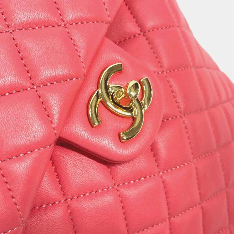 Pre Owned Chanel Pink Leather Small Urban Spirit Backpacks