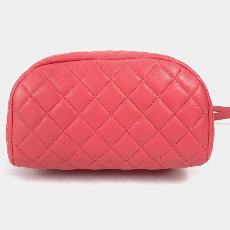 Pre Owned Chanel Pink Leather Small Urban Spirit Backpacks