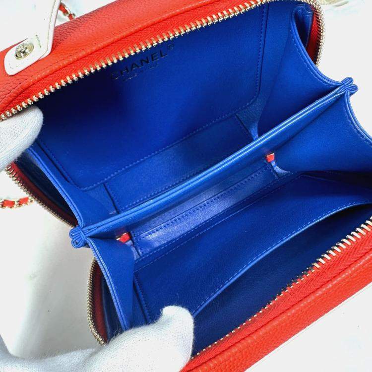 Pre Owned Chanel Multicolor Leather CC Filigree Vanity Case Shoulder Bags