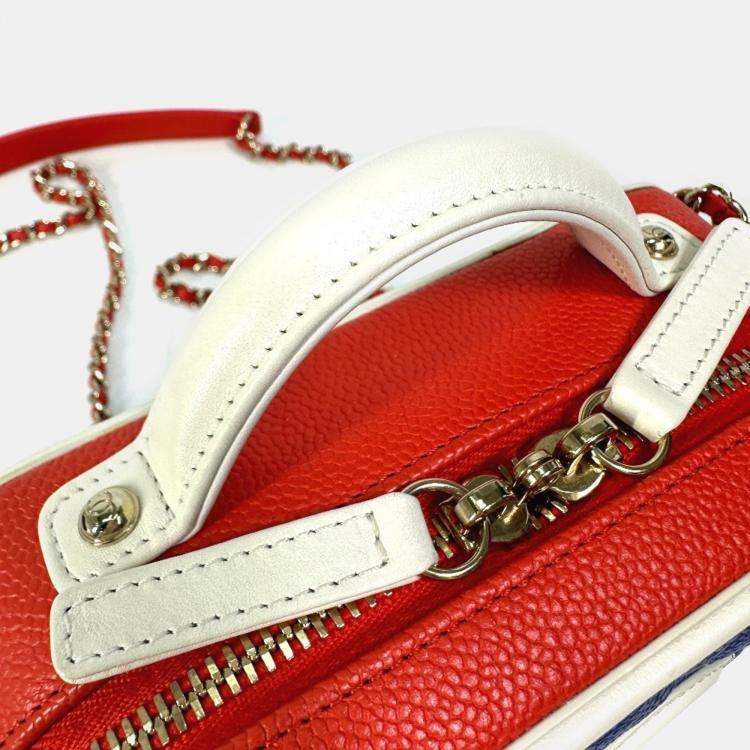 Pre Owned Chanel Multicolor Leather CC Filigree Vanity Case Shoulder Bags