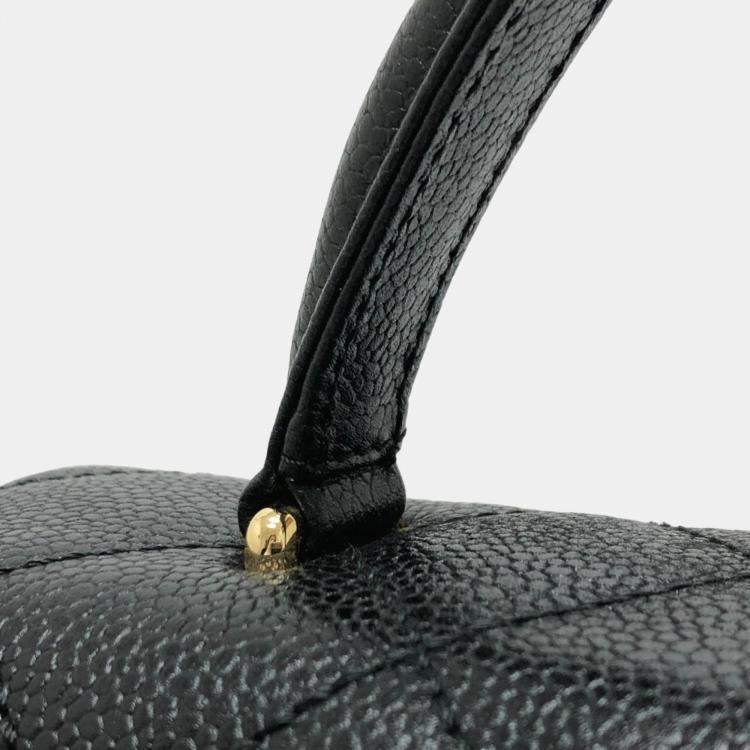 Pre Owned Chanel Black Leather  Kelly Top Handle Bags