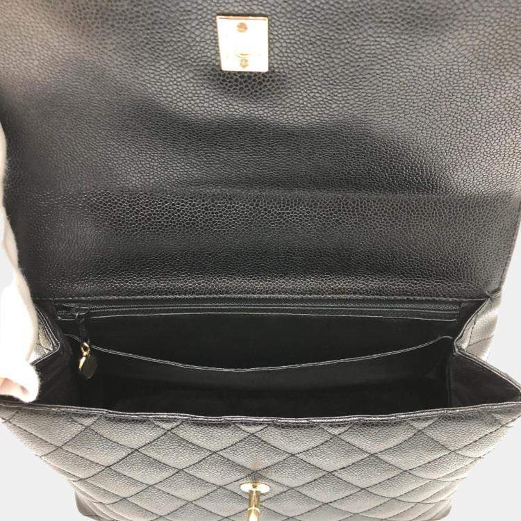 Pre Owned Chanel Black Leather  Kelly Top Handle Bags