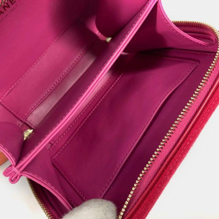 Pre Owned Chanel Multicolour Quilted Jersey Small Filigree Vanity Case 