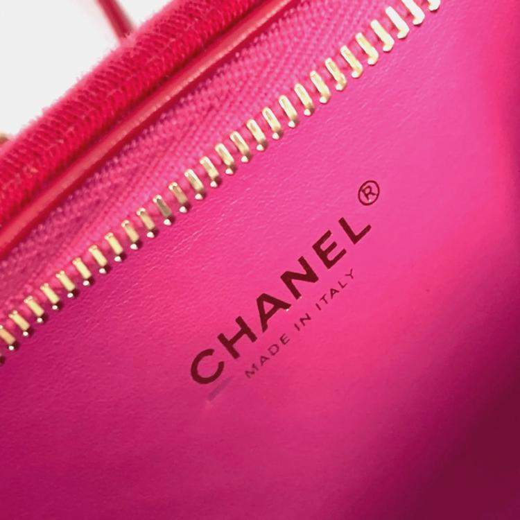Pre Owned Chanel Multicolour Quilted Jersey Small Filigree Vanity Case 