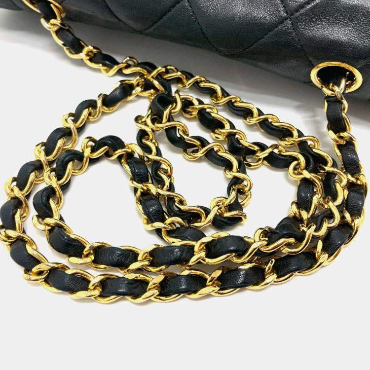 Pre Owned Chanel Black Leather Quilted Vintage Diana Flap Shoulder Bag
