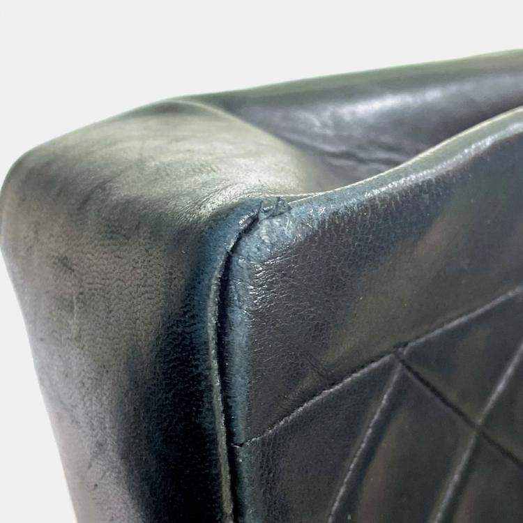 Pre Owned Chanel Black Leather Quilted Vintage Diana Flap Shoulder Bag