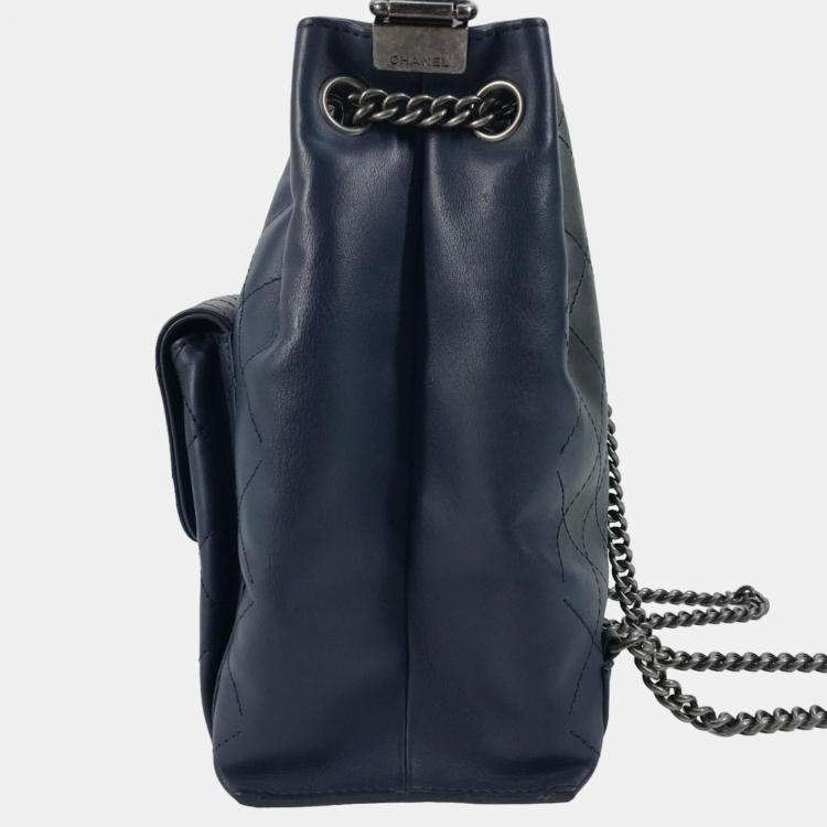 Pre Owned Chanel Blue Leather Urban Luxury Backpack
