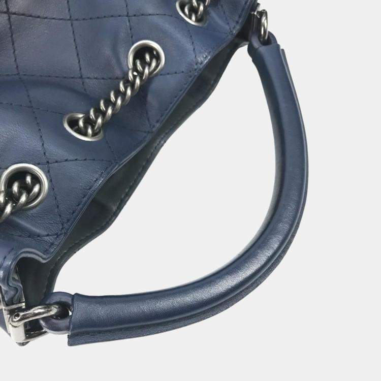 Pre Owned Chanel Blue Leather Urban Luxury Backpack