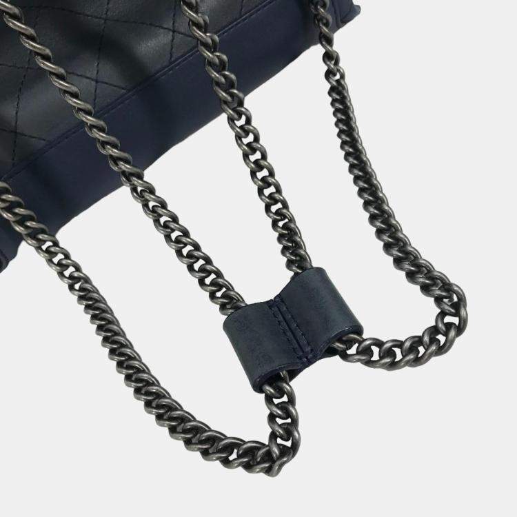 Pre Owned Chanel Blue Leather Urban Luxury Backpack