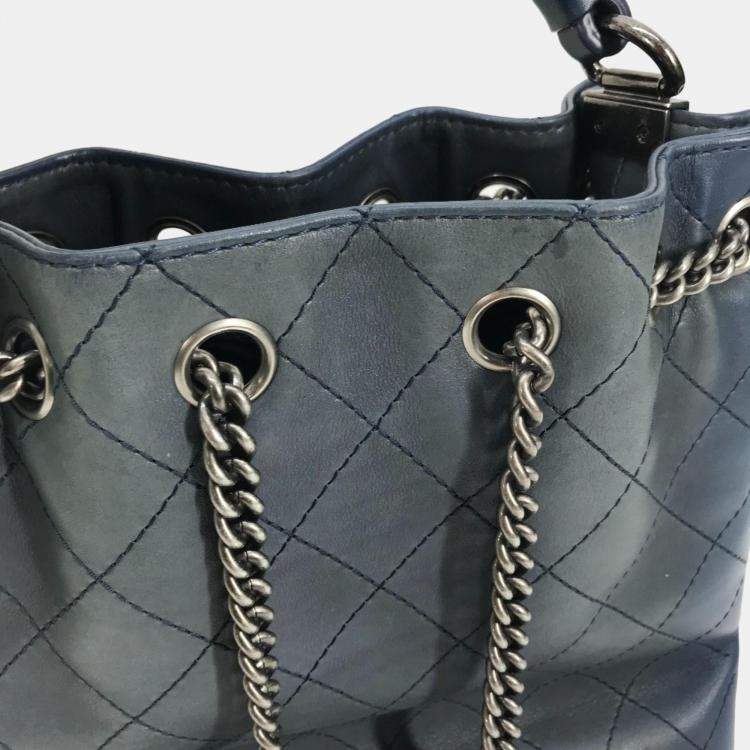 Pre Owned Chanel Blue Leather Urban Luxury Backpack