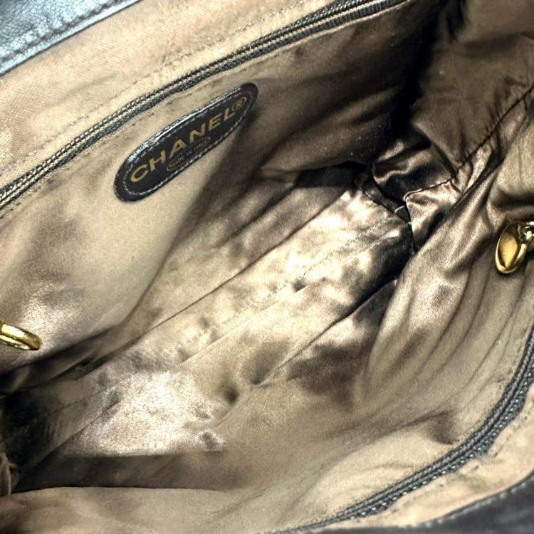 Pre Owned Chanel Brown Leather Vintage CC Backpack Bag