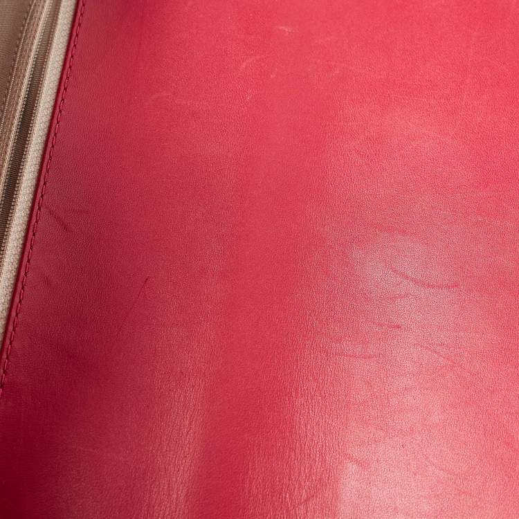 Pre Owned Chanel Red Quilted Perforated Leather New Medium Boy Bag