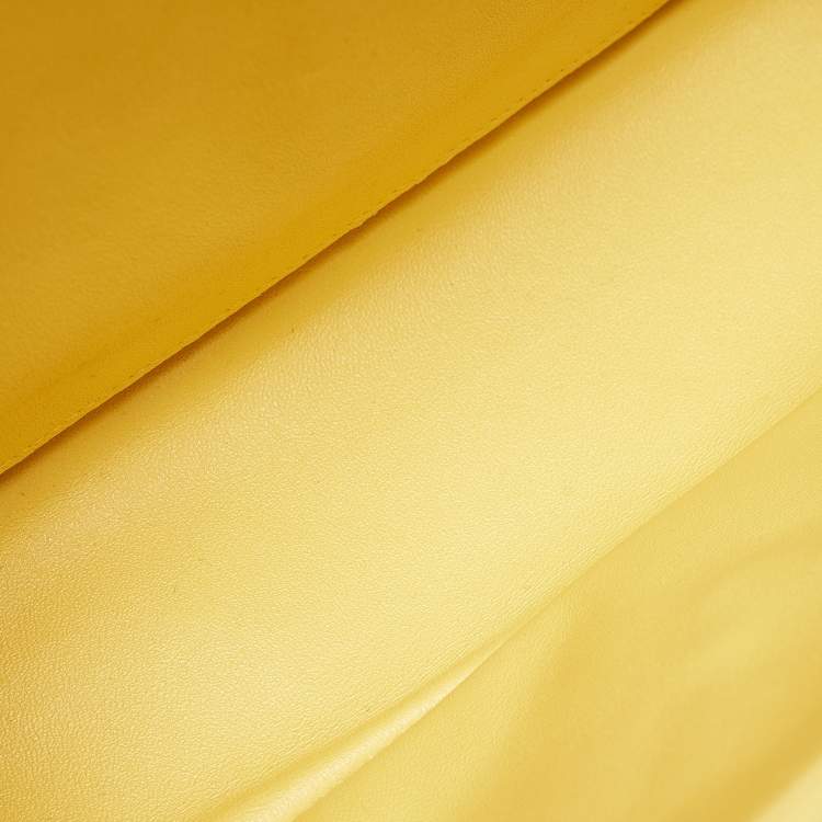 Pre Owned Chanel Yellow Quilted Leather Maxi Classic Single Flap Bag