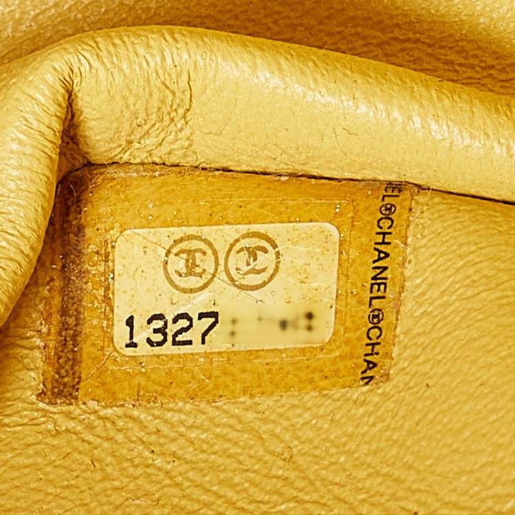 Pre Owned Chanel Yellow Quilted Leather Maxi Classic Single Flap Bag