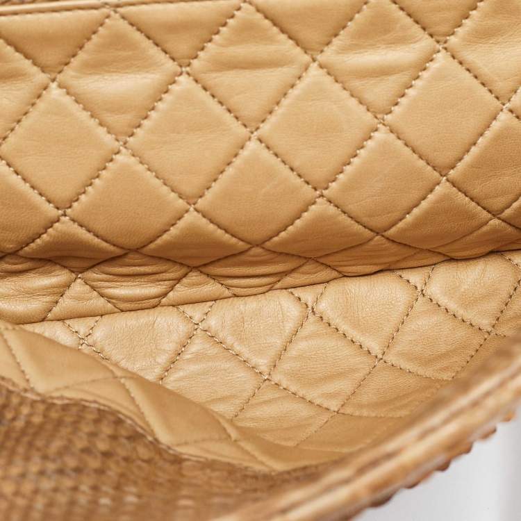 Pre Owned Chanel Gold Python Just Mademoiselle Bowler Bag