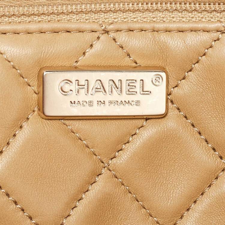 Pre Owned Chanel Gold Python Just Mademoiselle Bowler Bag