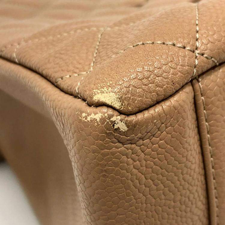 Pre Owned Chanel Beige Caviar Leather  GST Tote Bag