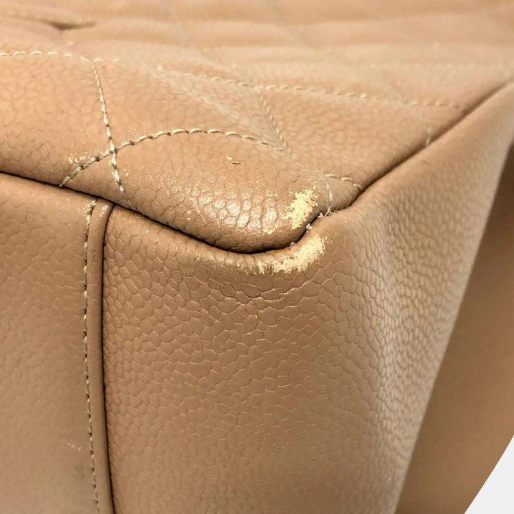 Pre Owned Chanel Beige Caviar Leather  GST Tote Bag