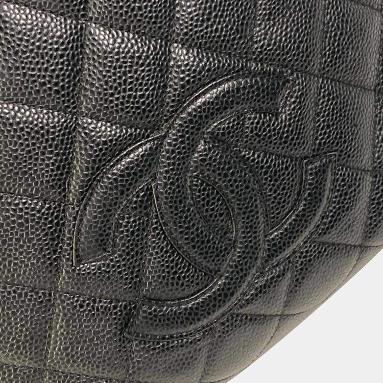 Pre Owned Chanel Black Caviar Leather CC Timeless Shopping Tote Bag