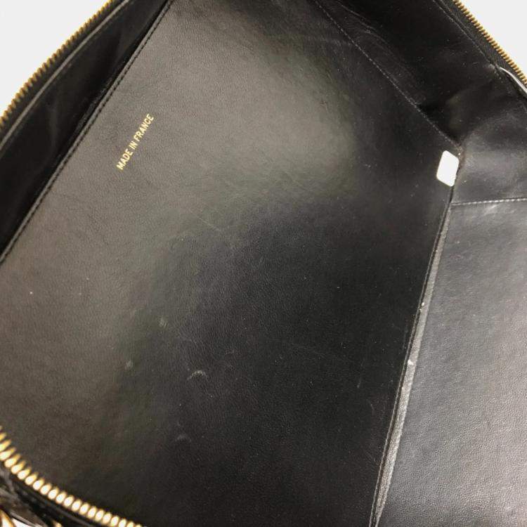 Pre Owned Chanel Black Patent Leather Vintage Lunch Box Crossbody Bag