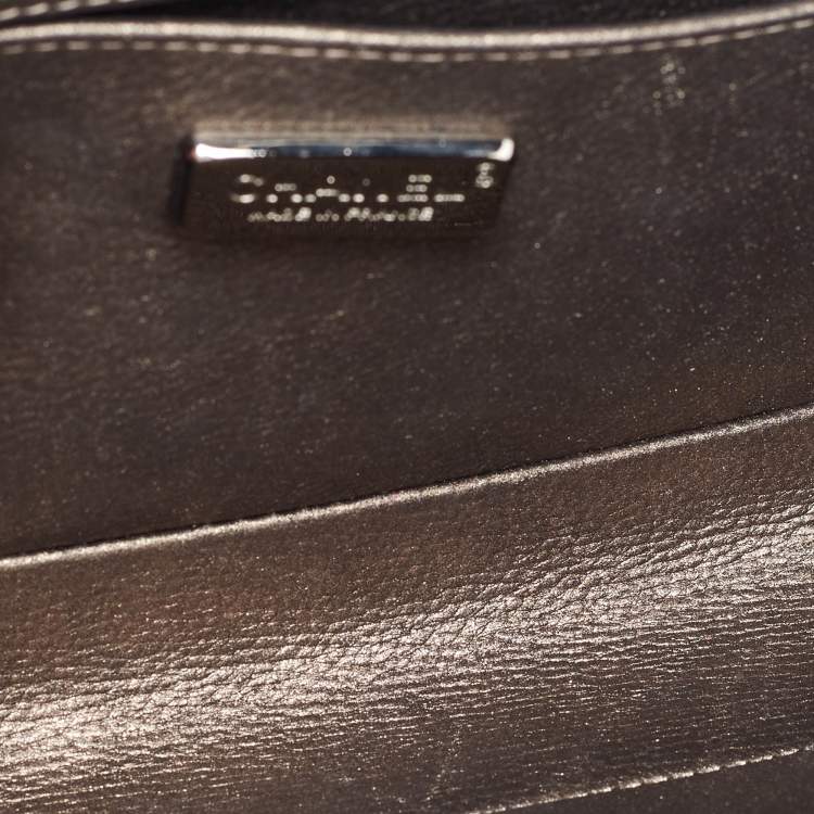 Pre Owned Chanel Metallic Quilted Leather Medium Boy Flap Bag