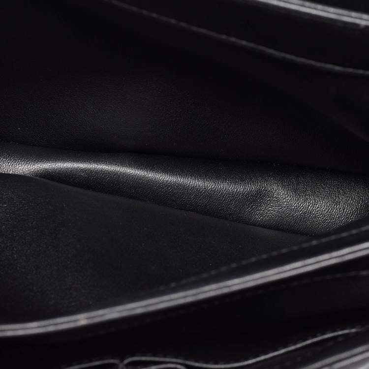 Pre Owned Chanel Black Chevron Leather Medium Trendy CC Top Handle Bag