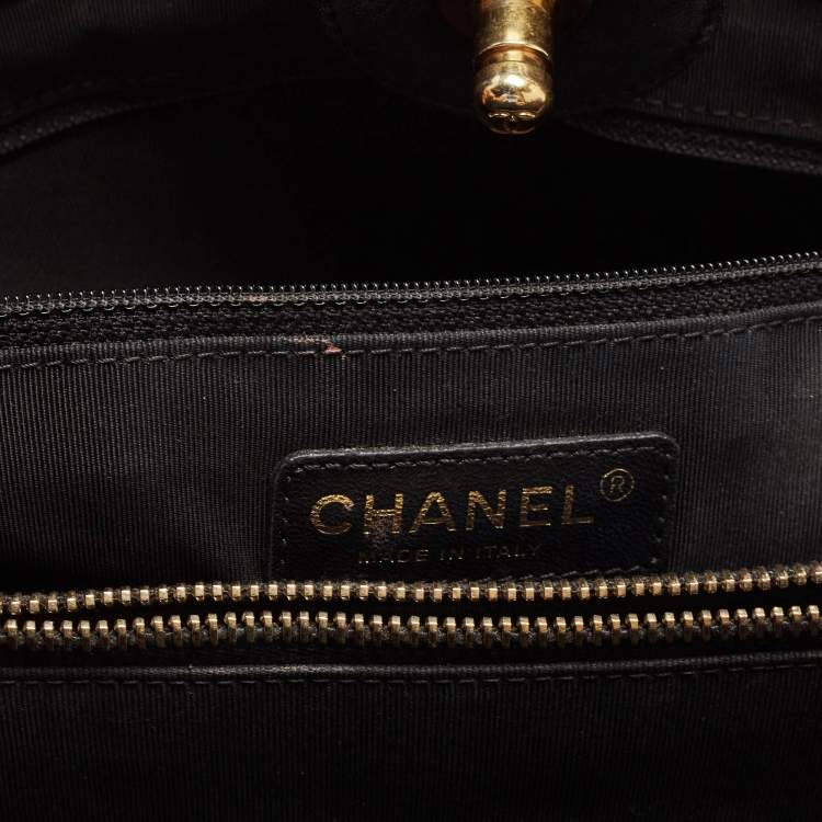 Pre Owned Chanel Black Quilted Leather Large Boy Shopper Tote