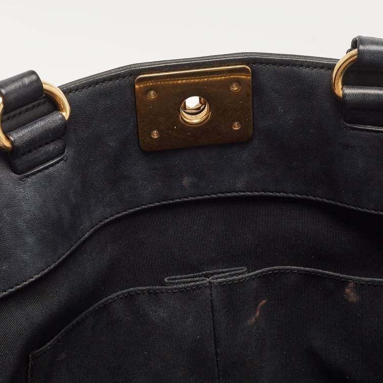 Pre Owned Chanel Black Quilted Leather Large Boy Shopper Tote