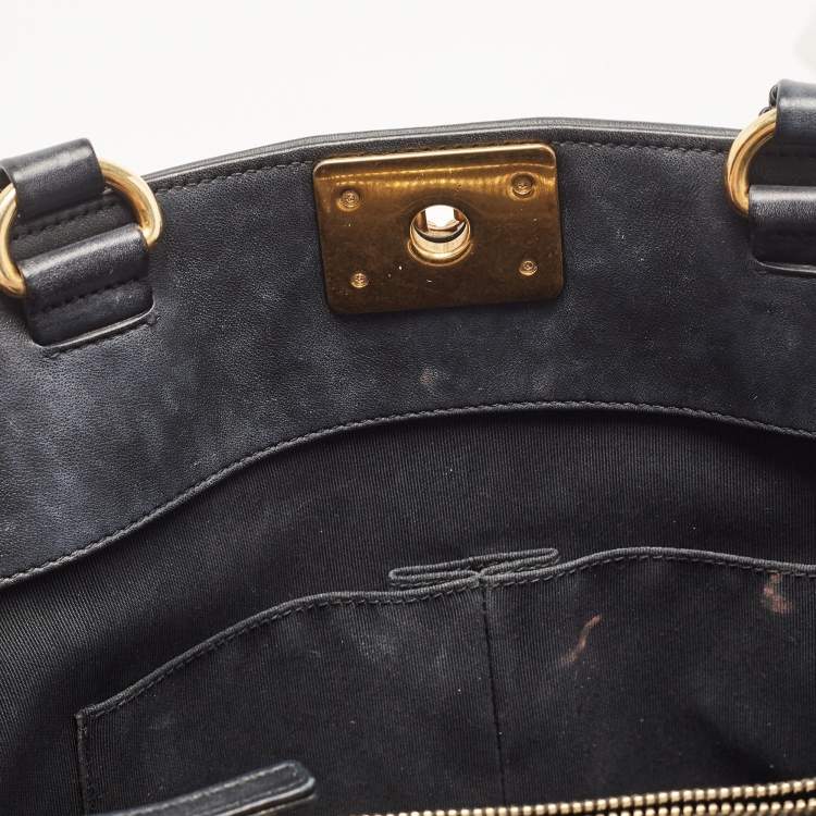 Pre Owned Chanel Black Quilted Leather Large Boy Shopper Tote